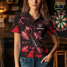 Load image into Gallery viewer, Red Darts Arrow Thunder Lightning Dart Shirts For Women Custom Dart Team Jerseys Polo &amp; 1/4 Zip TDM5864