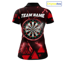 Load image into Gallery viewer, Red Darts Arrow Thunder Lightning Dart Shirts For Women Custom Dart Team Jerseys Polo &amp; 1/4 Zip TDM5864