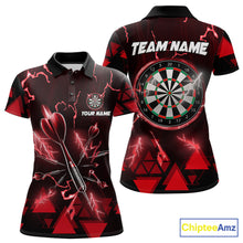 Load image into Gallery viewer, Red Darts Arrow Thunder Lightning Dart Shirts For Women Custom Dart Team Jerseys Polo &amp; 1/4 Zip TDM5864