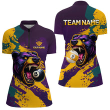 Load image into Gallery viewer, Funny Bear 8 Ball &amp; 9 Ball Pool Custom Women Billiard Shirts, Grunge Colorful Billiard Team Shirts TDM2437