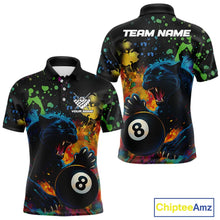 Load image into Gallery viewer, Personalized Colorful Splash Panther Billiard Shirt For Men Custom Funny 8 Ball Pool Team Jersey TDM5380