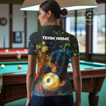 Load image into Gallery viewer, Colorful Splash Panther 8 Ball &amp; 9 Ball Billiard Shirt For Women Custom Funny Pool Team Jersey TDM5381