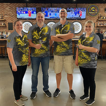 Load image into Gallery viewer, Personalized Phoenix Flame Darts Shirt For Women Custom Darts Team Jersey Polo &amp; 1/4 Zip |Yellow TDM5650