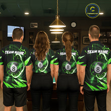 Load image into Gallery viewer, Personalized Green 8 Ball Pool Billiard Shirts For Women Custom Thunder Lightning Pool Jerseys TDM5877