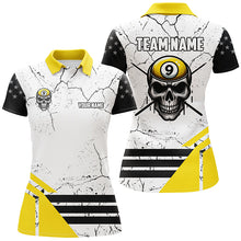 Load image into Gallery viewer, Funny Skull 9 Ball Grunge Crack Custom Billiard Shirts For Women, 9 Ball Team Shirts Pool Jerseys TDM2451