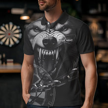 Load image into Gallery viewer, Personalized Snarling Wolf Darts Polo &amp; Quarter Zip Custom Dart Shirts For Men Cool Dart Jerseys TDM3374