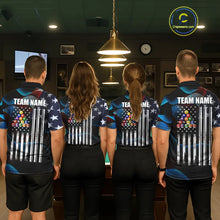 Load image into Gallery viewer, Glowing American Flag 8 Ball Pool Billiard Shirt For Women Custom Patriotic Billiard Team Jersey TDM5658