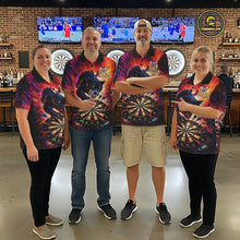 Load image into Gallery viewer, Personalized Colorful Panther Darts Shirt For Women Custom Darts Team Jersey Polo &amp; Quarter Zip TDM5670