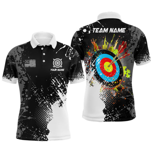 Personalized Paint White 3D Target Archery Men Polo & Quarter-Zip Shirts, Archery Jerseys Attires TDM1969