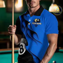 Load image into Gallery viewer, Black And Blue Billiard 8 Ball &amp; 9 Ball Pool Shirt For Men Custom Billiard Team Jersey Uniform TDM5163