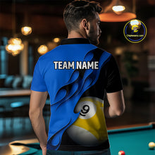 Load image into Gallery viewer, Black And Blue Billiard 8 Ball &amp; 9 Ball Pool Shirt For Men Custom Billiard Team Jersey Uniform TDM5163