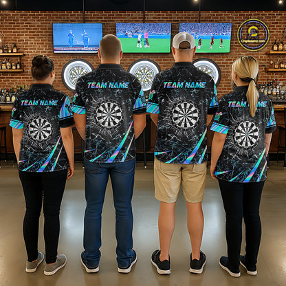 Personalized Holographic Glass Break Darts Shirt For Women Custom Darts Jersey Team Polo & 1/4 Zip TDM5413