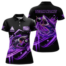 Load image into Gallery viewer, Purple 8 Ball Pool Billiard Shark Polo &amp; Quarter Zip For Women Custom Team League Billiard Jerseys TDM3407