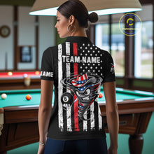 Load image into Gallery viewer, Funny Tornado US Flag 8 Ball Billiard Shirt For Women Custom Pool Team Jersey Polo &amp; Quarter Zip TDM6049