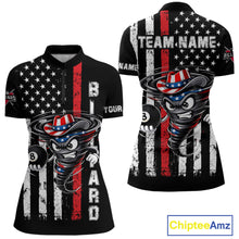 Load image into Gallery viewer, Funny Tornado US Flag 8 Ball Billiard Shirt For Women Custom Pool Team Jersey Polo &amp; Quarter Zip TDM6049