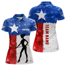 Load image into Gallery viewer, Personalized Texas Flag Billiard Shirts For Women Player Custom Patriotic Texas Billiard Jerseys TDM1784