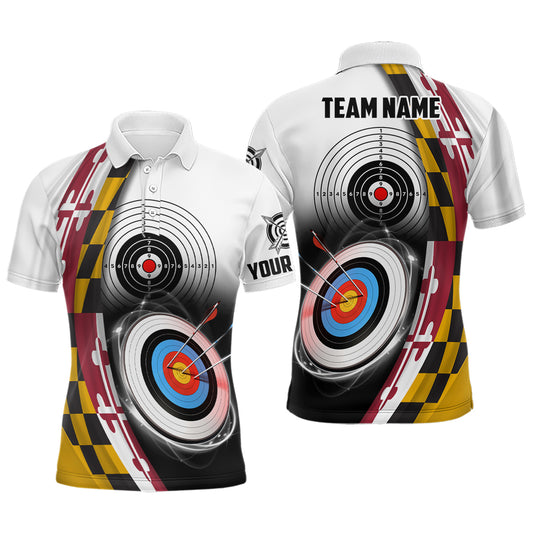 Personalized Maryland Flag 3D Target Archery Shirts For Men Custom Patriotic Archery Team Jerseys TDM1798