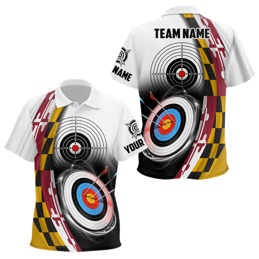 Personalized Maryland Flag 3D Target Archery Shirts For Kid Custom Patriotic Archery Team Jerseys TDM1798
