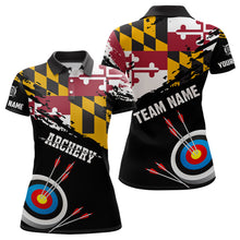 Load image into Gallery viewer, Custom Grunge Maryland Flag Archery Shirts For Women, Patriotic Archery Jersey 3D Target Shirts TDM1799
