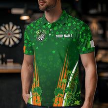 Load image into Gallery viewer, Personalized Luckiest Green Shamrock Skull Dart Shirts For Men Custom St Patrick Day Dart Jerseys TDM3554