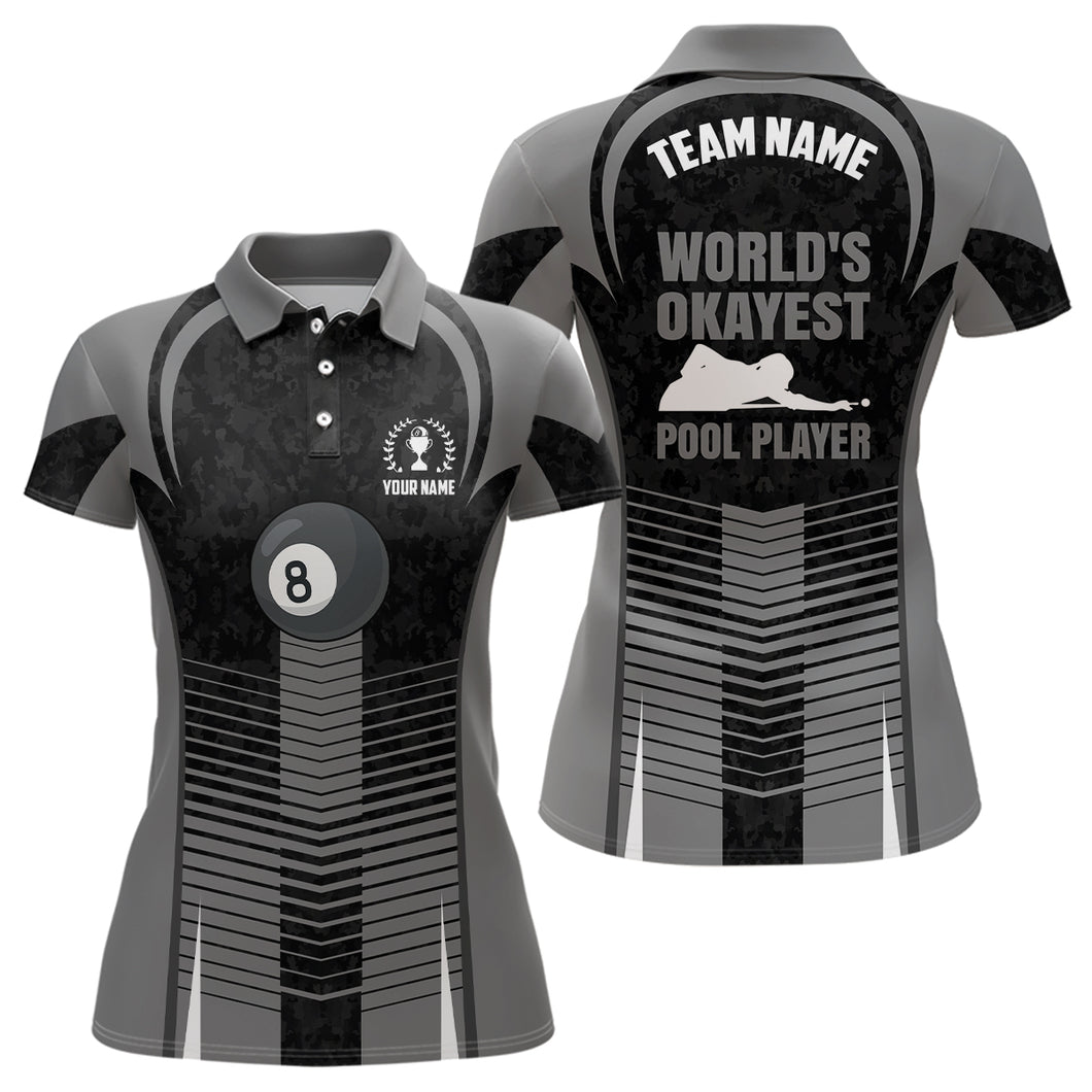8 Ball Billiard Funny Pool Player Custom Billiard Polo Shirts For Women, Custom Billiards Jersey TDM0096
