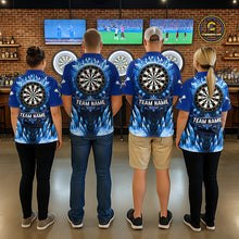 Load image into Gallery viewer, Personalized Blue Dartboard Icy Darts Polo &amp; 1/4 Zip Custom Darts Shirt For Men, Darts Team Jersey TDM5716
