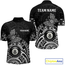 Load image into Gallery viewer, Custom White Black Tribal Butterfly Billiard Shirts For Men | 8 Ball Pool Team Jerseys TDM3987