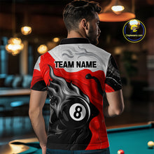 Load image into Gallery viewer, Personalized Black, Red And White 8 Ball Flame Billiard Shirt For Men Custom Pool Team Jerseys TDM4188