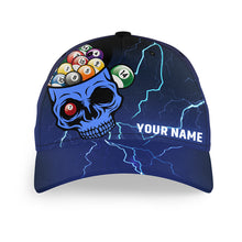Load image into Gallery viewer, Personalized It Work In My Head 3D Skull Full Printing Billiard Caps, Top Hats Billiard For Player |Blue TDM0728