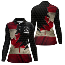 Load image into Gallery viewer, Retro Canada Flag Womens Golf Polo Shirts Custom Canadian Patriotic Golf Shirts For Ladies Golf Gifts TDM1823