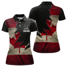 Load image into Gallery viewer, Retro Canada Flag Womens Golf Polo Shirts Custom Canadian Patriotic Golf Shirts For Ladies Golf Gifts TDM1823