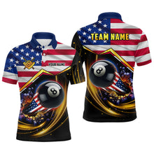 Load image into Gallery viewer, American Flag 8 Ball Pool Billiard Shirts For Men Custom Patriotic 4Th Of July Billiard Jerseys TDM1824