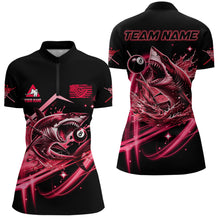 Load image into Gallery viewer, Red 8 Ball Pool Billiard Shark Polo &amp; Quarter Zip For Women Custom Team League Billiard Jersey TDM3731