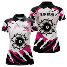 Load image into Gallery viewer, Funny Pink And White Camo 8 Ball Pool Break Custom Women Billiard Shirts, Billiard Jerseys Clothing TDM1834