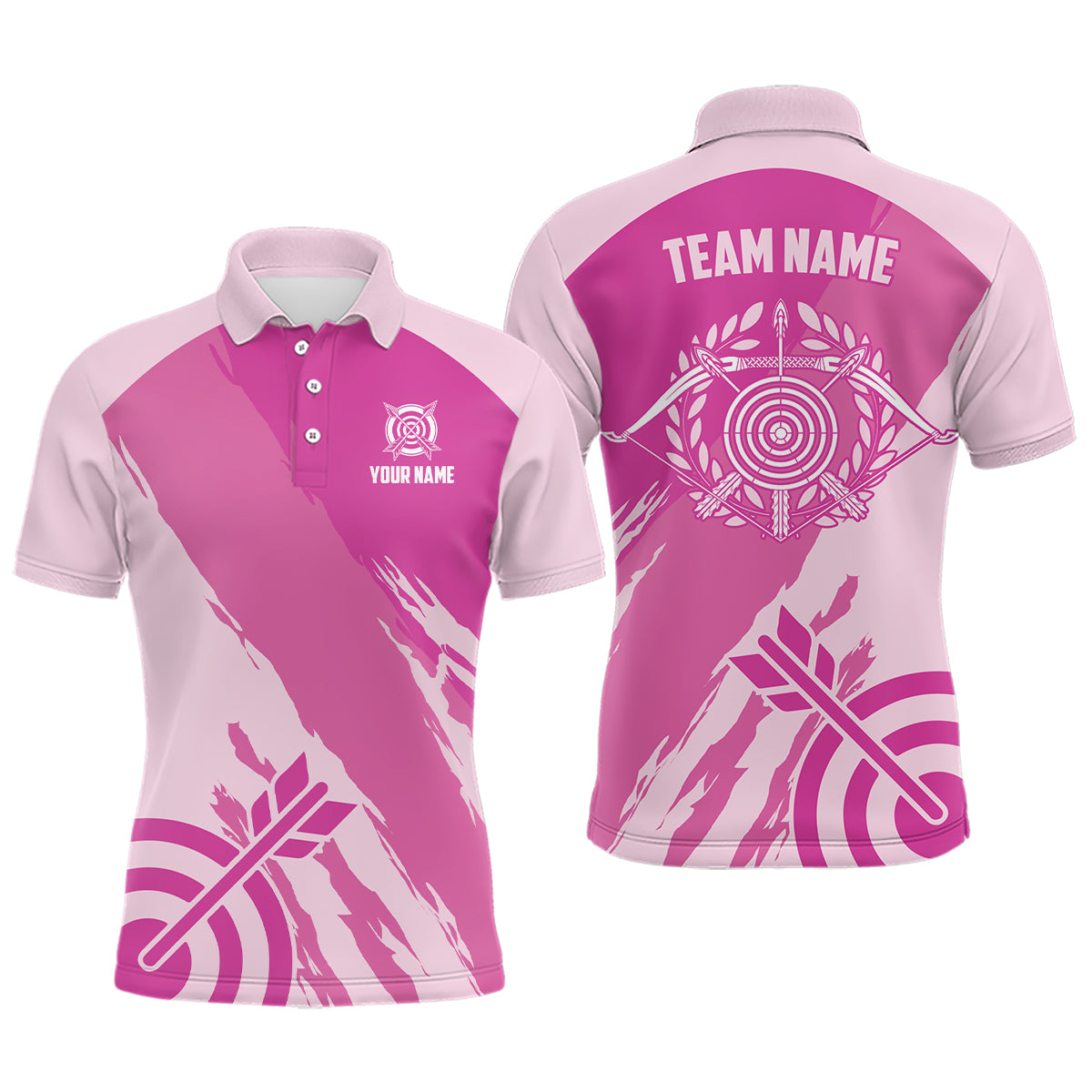 Personalized Pink Jerseys Archery Men Polo Shirts Custom Archery Target Shirts, Archery Jerseys TDM0601
