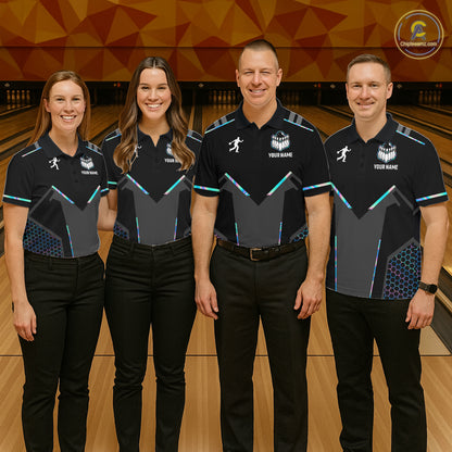 Personalized Holographic Bowling Jersey For Women Custom Bowling Team Shirts Polo & Quarter Zip TDM6118
