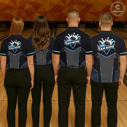 Personalized Holographic Bowling Jersey For Women Custom Bowling Team Shirts Polo & Quarter Zip TDM6118