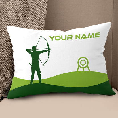 Custom Green White Archery Men Player Pillow, Archery Decorative Pillows TDM0765