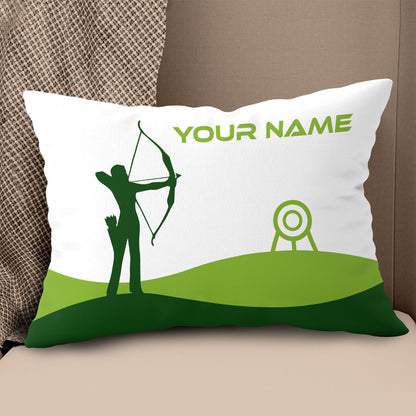 Custom Green White Archery Women Player Pillow, Best Decorative Pillows TDM0766