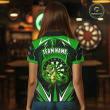 Load image into Gallery viewer, Green Funny Sauropod Darts Shirt For Women Custom Lightning Darts Team Jersey Polo &amp; 1/4 Zip TDM5967