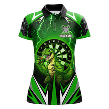 Load image into Gallery viewer, Green Funny Sauropod Darts Shirt For Women Custom Lightning Darts Team Jersey Polo &amp; 1/4 Zip TDM5967