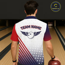 Load image into Gallery viewer, American Flag Hawaiian Bowling Shirt For Men Women Custom Patriotic Bowling Team Jersey |White TDM5971