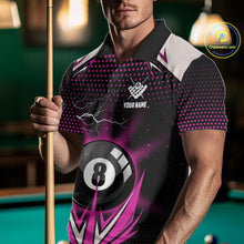 Load image into Gallery viewer, Pink 8 Ball Pool Billiard Jersey For Men Custom Lightning Billiard Team Shirt Polo &amp; Quarter Zip TDM6134