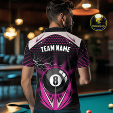 Load image into Gallery viewer, Pink 8 Ball Pool Billiard Jersey For Men Custom Lightning Billiard Team Shirt Polo &amp; Quarter Zip TDM6134