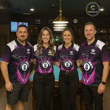 Load image into Gallery viewer, Pink 8 Ball Pool Billiard Jersey For Men Custom Lightning Billiard Team Shirt Polo &amp; Quarter Zip TDM6134