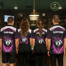 Load image into Gallery viewer, Pink 8 Ball Pool Billiard Jersey For Men Custom Lightning Billiard Team Shirt Polo &amp; Quarter Zip TDM6134