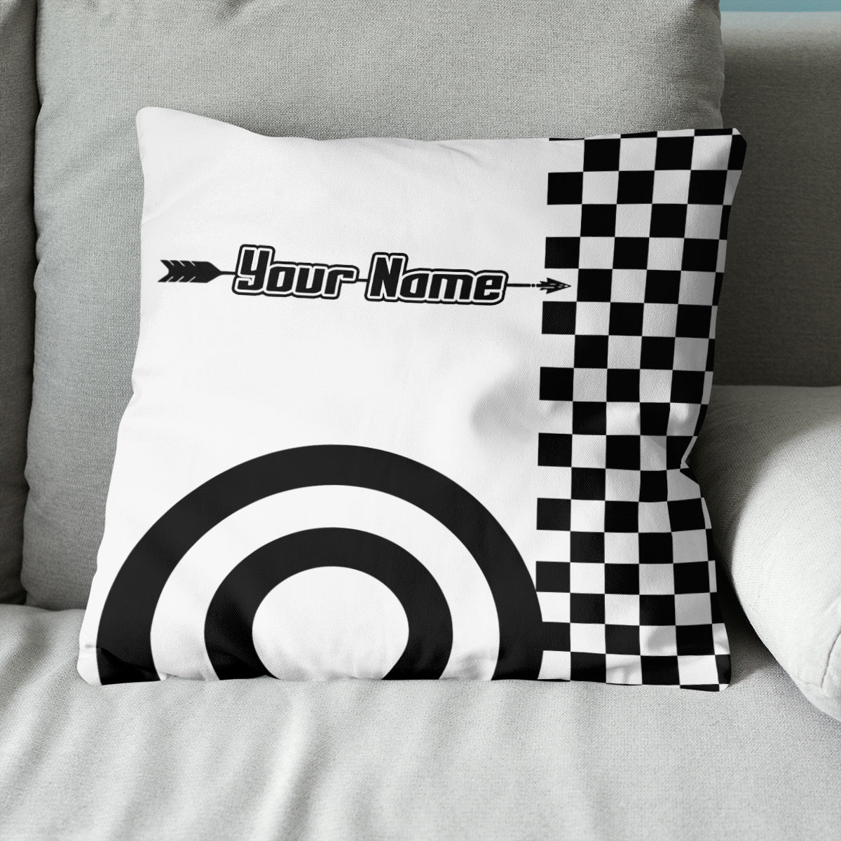 Custom Black White Archery Target Throw Pillow, Archery Funniest Pillows TDM0788