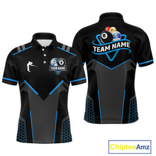 Load image into Gallery viewer, Personalized 8 Ball &amp; 10 Ball Pool Billiard Polo, 1/4 Zip For Men Custom Team Billiard Jersey  TDM4050