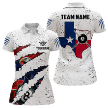 Load image into Gallery viewer, Customized Eagle Texas Flag White Grunge Billiard Shirts For Women, Patriotic Billiard Team Jerseys TDM2319