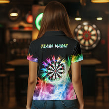 Load image into Gallery viewer, Icy Colorful Light Womens Darts Polo &amp; Quarter Zip Shirts Custom Dart Shirts For Team Darts Jerseys TDM3283